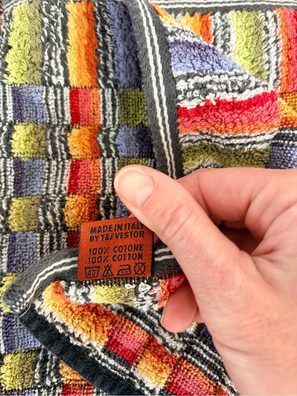 Missoni Home Linens Hand and Body Bath Towel Set Multicolored Striped Jacquard